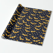 Strahlendes Goldfledermaus-Muster  Geschenkpapier (Ungerollt)