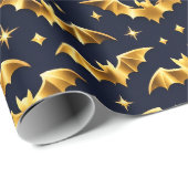 Strahlendes Goldfledermaus-Muster  Geschenkpapier (Rolleneckpunkt)