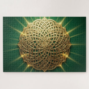 Strahlendes keltisches Knotenmandala-Puzzle Puzzle