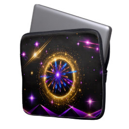 Strahlendes Kosmisches Portal Neon-Elektronik-Tasc Laptopschutzhülle