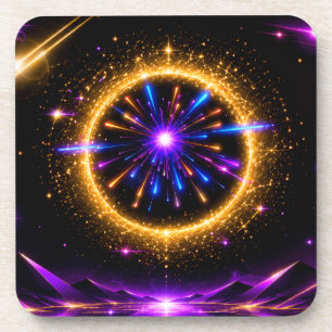 Strahlendes Kosmisches Portal   Neon-Galaxie Gestr Getränkeuntersetzer