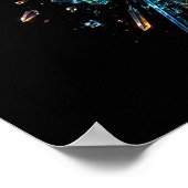 Strahlendes Kristall-Burst 3D-Abstraktes Poster (Ecke)