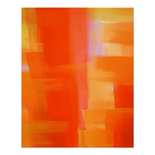 Strahlendes Orange und Gold Abstract Blocks Poster (Vorderseite)