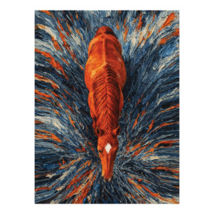 Strahlendes Pferd Draufsicht Lebendige Impasto-Abs Fotodruck