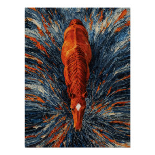 Strahlendes Pferd Draufsicht Lebendige Impasto-Abs Poster