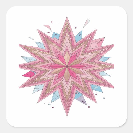 Strahlendes Rosa PINK STAR Sticker Design (Vorderseite)