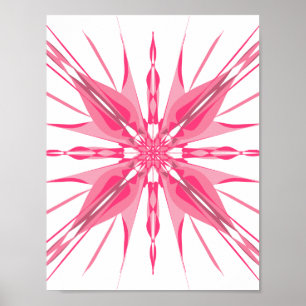 Strahlendes Rosa und Magenta Sternenexplosion Abst Poster
