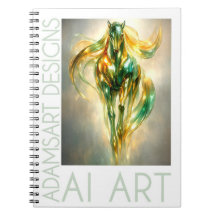 Strahlendes Smaragd-Gold-Pferd Abstrakt Metallisch
