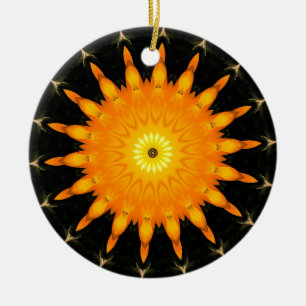 Strahlendes Sonnen-Mandala-Kaleidoskop-Kunstwerk Keramik Ornament