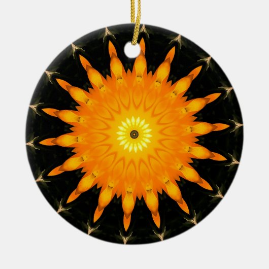 Strahlendes Sonnen-Mandala-Kaleidoskop-Kunstwerk Keramik Ornament (Vorne)