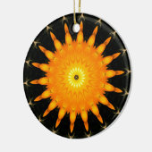 Strahlendes Sonnen-Mandala-Kaleidoskop-Kunstwerk Keramik Ornament (Links)