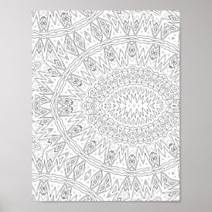 Strahlendes Stammes-Sonnen-Ausbruch-Mandala-Muster Poster