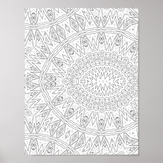 Strahlendes Stammes-Sonnen-Ausbruch-Mandala-Muster Poster (Vorne)