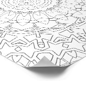 Strahlendes Sternen-Blütenblatt-Mandala-Design Poster (Ecke)