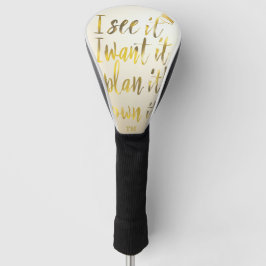 Strahlenförmiges Gold „Ich sehe es, ich will es“ M Golf Headcover