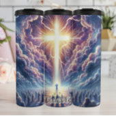 Strahlenkreuz in Himmlischen Wolken Thermosbecher