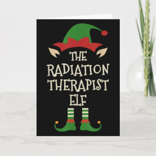 Strahlentherapeut Elf Familie Weihnachten passend Karte