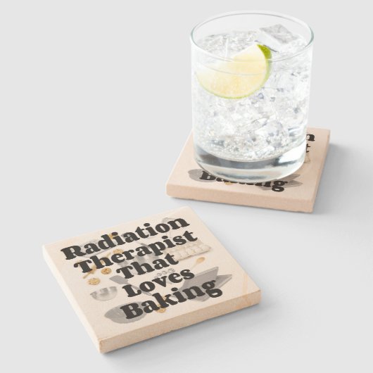 Strahlentherapeutische Lieben Backen Steinuntersetzer (Seitenansicht)