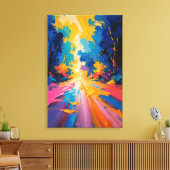 Strahlenweg - Abstrakte Landschaft lebendig Leinwanddruck (Insitu (Wohnzimmer))