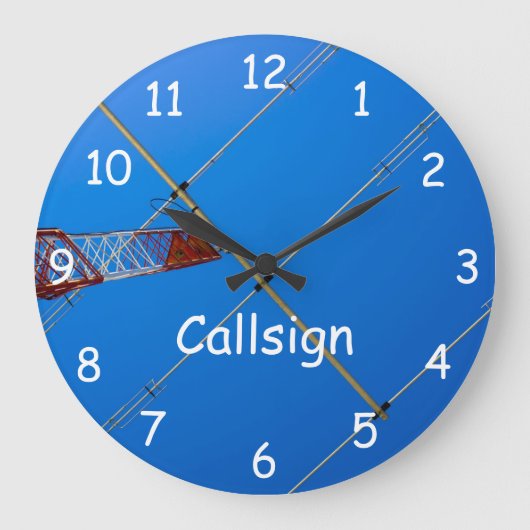 Strahln-Antenne und Rufzeichen Große Wanduhr (Vorderseite)