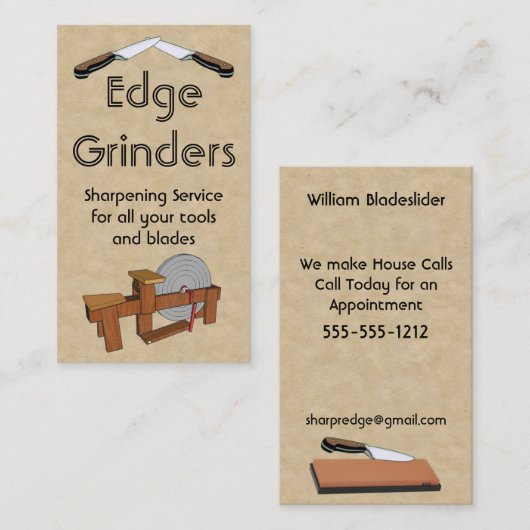 Strahlschleifrad Visitenkarte (Vorne/Hinten)