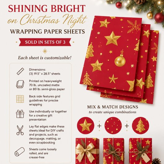 Strahlt hell in der Weihnachtsnacht Geschenkpapier Set