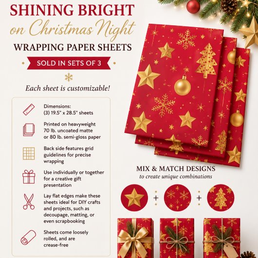 Strahlt hell in der Weihnachtsnacht Geschenkpapier Set