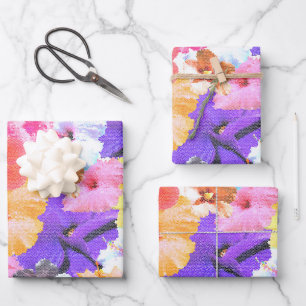 "Strahlung im Blut: Hibiskus in verkettetem Glas Geschenkpapier Set