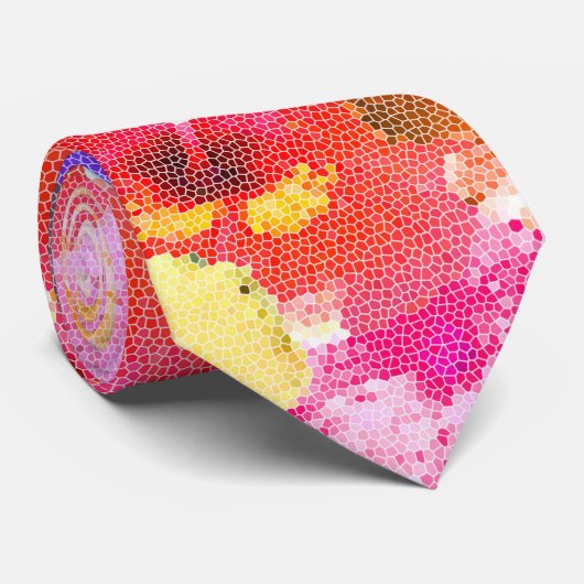 "Strahlung im Blut: Hibiskus in verkettetem Glas Krawatte (Gerollt)