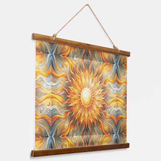 Strahlung positiver Energie Wandteppich Mit Holzrahmen (Gewinkelt)