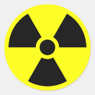 Strahlung-Trefoil-Symbol Runder Aufkleber