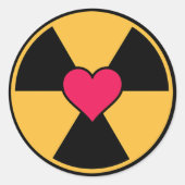 Strahlung und Herzklebstoffe Runder Aufkleber (Vorderseite)