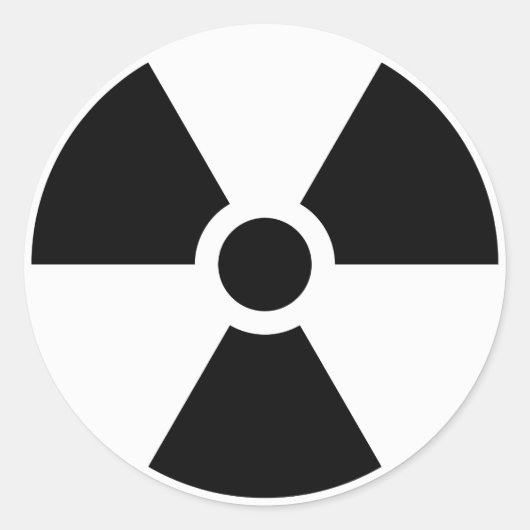 Strahlungs-Klee-Zeichen-Symbol-Warnzeichen-Symbol Runder Aufkleber (Vorderseite)