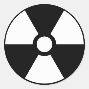 Strahlungs-Klee-Zeichen-Symbol-Warnzeichen-Symbol Runder Aufkleber