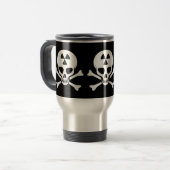 Strahlungs-Schädel u. Knochen-Tasse Reisebecher (Vorderseite Links)