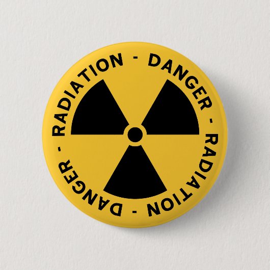 Strahlungs-Symbol-Knopf Button (Vorderseite)