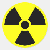 Strahlungshebelsymbol Runder Aufkleber (Vorderseite)