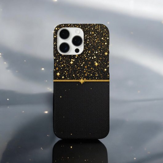 Strahlungsschild (Glitzer - Gold - Leder) Case-Mate iPhone Hülle