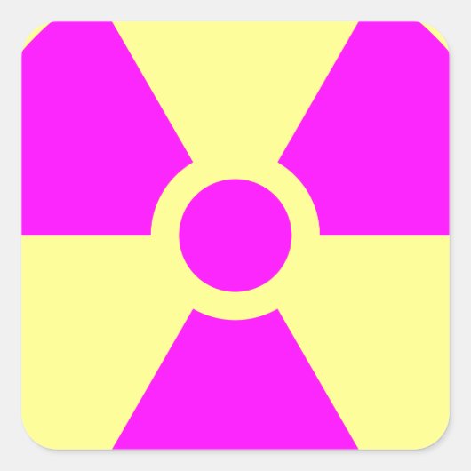 Strahlungswarnsymbol Quadratischer Aufkleber (Vorderseite)