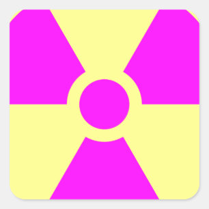 Strahlungswarnsymbol Quadratischer Aufkleber
