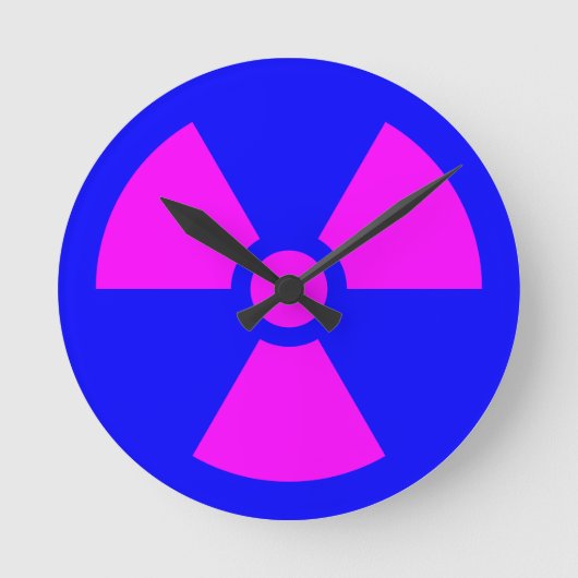 Strahlungswarnsymbol Runde Wanduhr (Vorderseite)