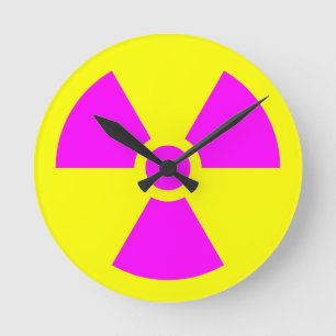 Strahlungswarnsymbol Runde Wanduhr