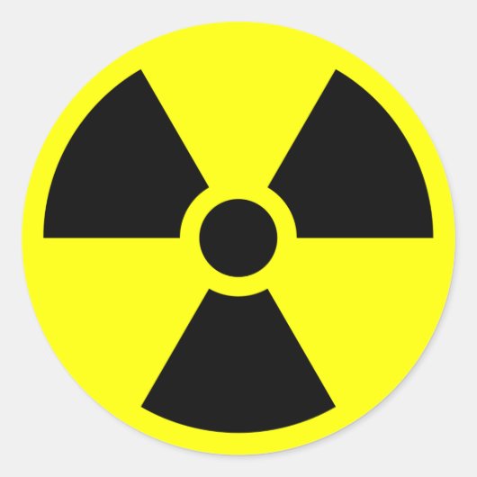Strahlungswarnsymbol Runder Aufkleber (Vorderseite)