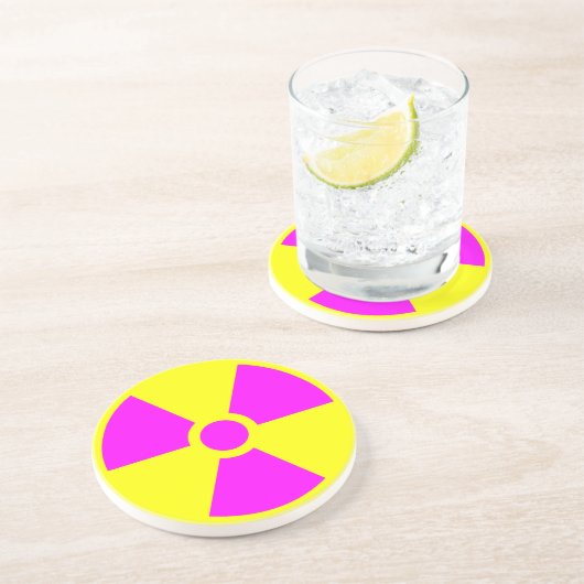 Strahlungswarnsymbol Sandstein Untersetzer (Seite)