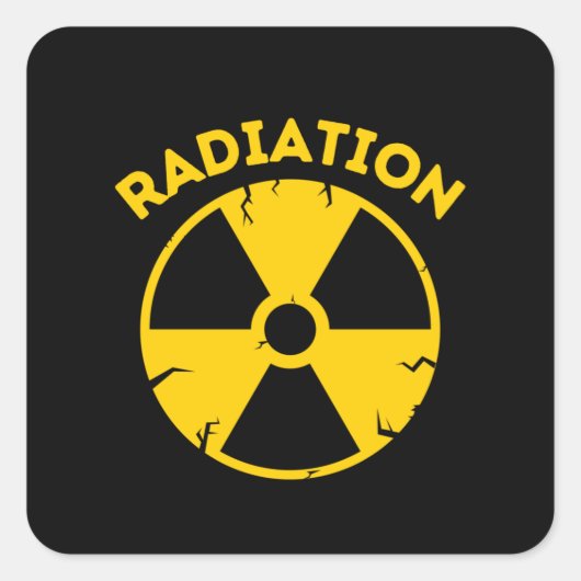 Strahlungswarnzeichen Quadratischer Aufkleber (Vorderseite)
