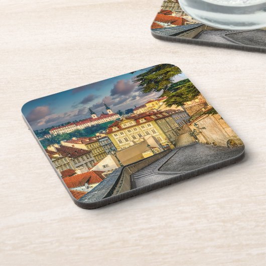 Strahov Monastery Morning Hard Plastic Coaster Getränkeuntersetzer (Linke Seite)