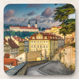 Strahov Monastery Morning Hard Plastic Coaster Getränkeuntersetzer