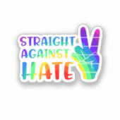 Straight against Hate - LGBTQ+ Alleinstolz Aufkleber (Vorderseite)