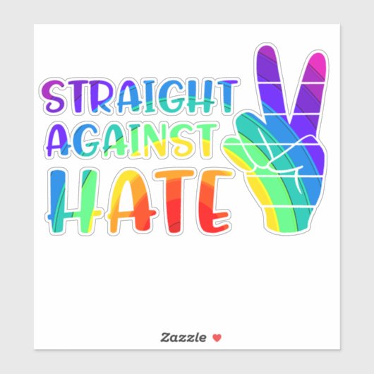 Straight against Hate - LGBTQ+ Ally Pride Sticker (Blatt)