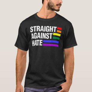Straight against Hate Tshirt Women Vintag Gay Pri